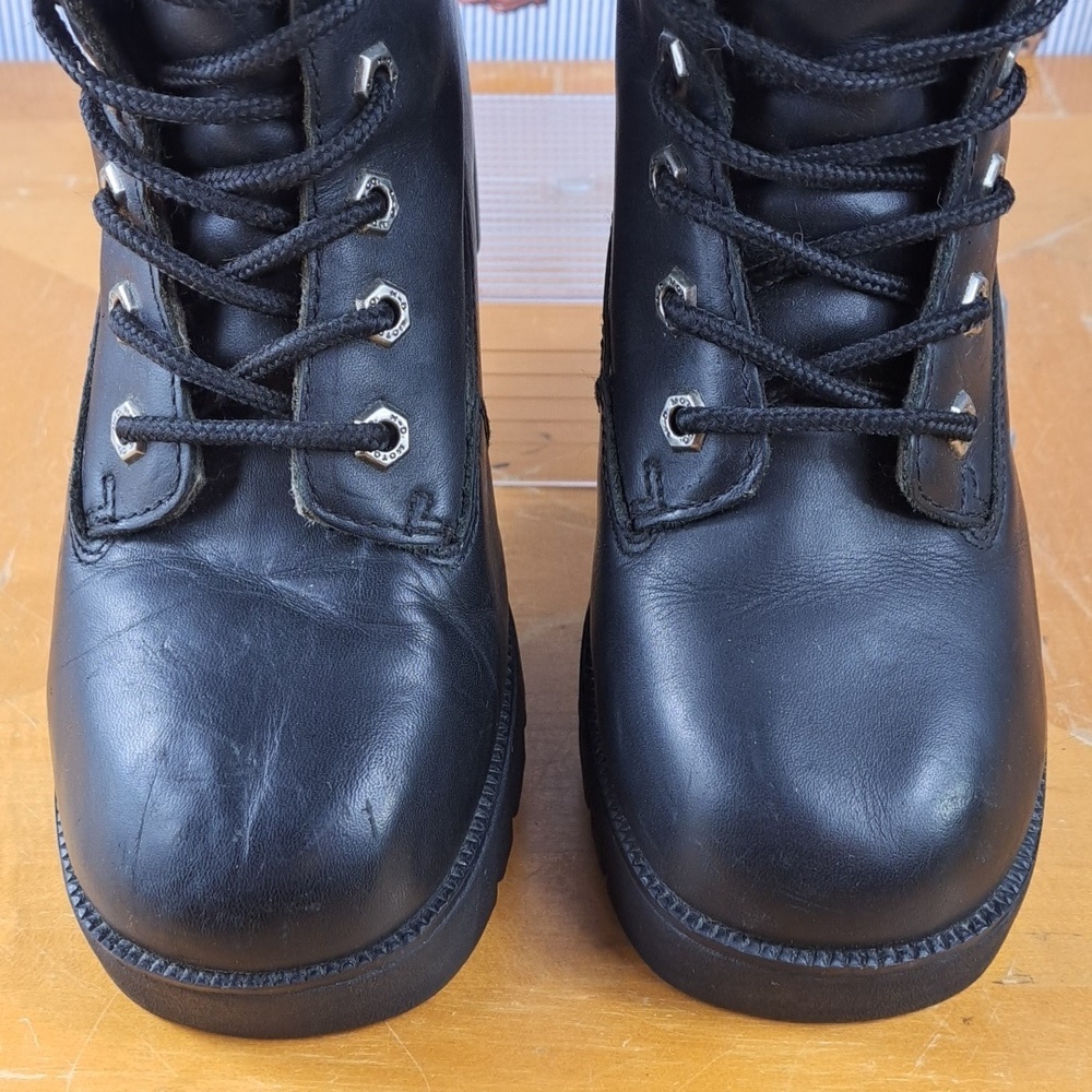Harley-Davidson Women's 6.5 Cruise Control black leather lace up ankle boots - Picture 3 of 9